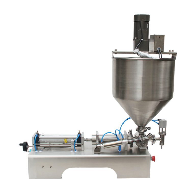 Paste Chili Sauce Bean Liquid Paste Filling Peanut Butter Sauce Filler Mixer Equipment Machine With Stirring